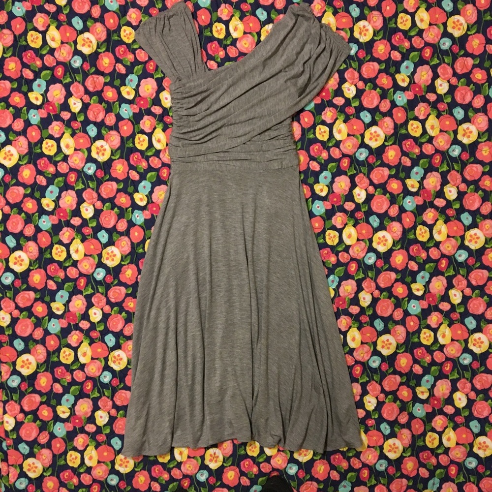 Anthropologie Plenty by Tracy Reese Empire Waist Drape Front Jersey Dress, Gray